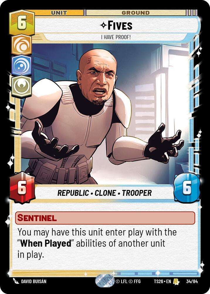 Fives 34/84 card