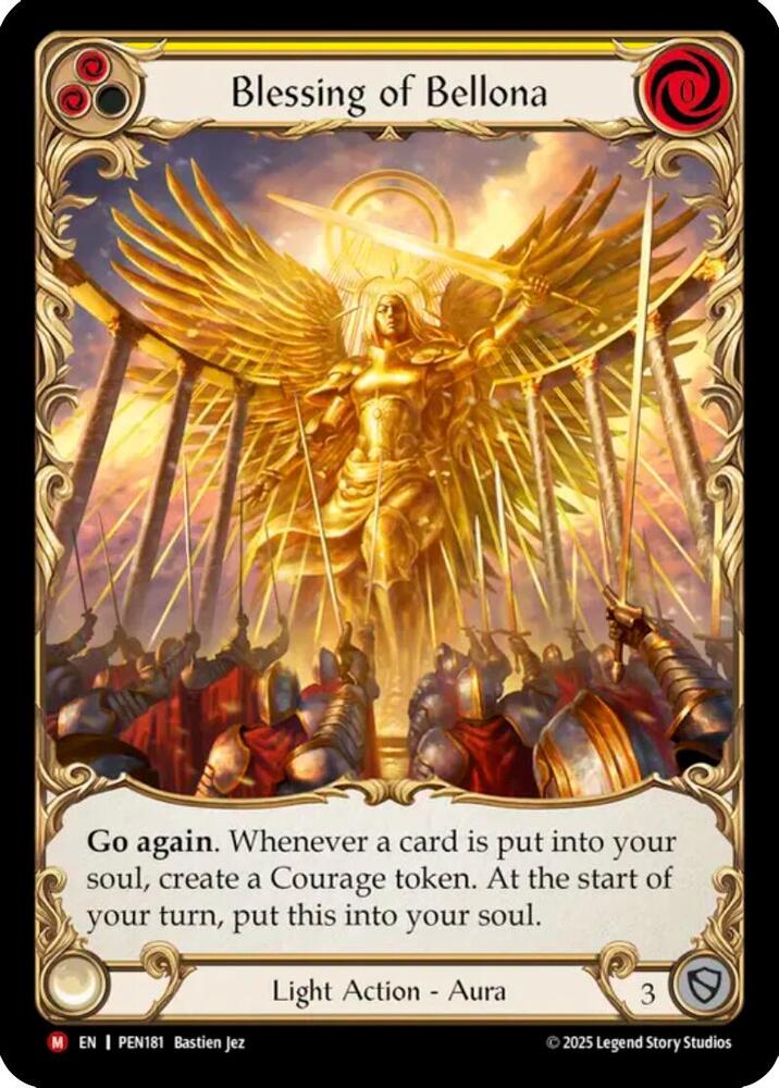 ベルセルクTCG ゴールド枠ガッツカード(shien) Blessing Of Bellona (Yellow) (Extended Art) - Compendium of Rathe