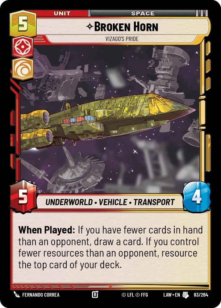 Broken Horn - Vizago's Pride - A Lawless Time - Star Wars