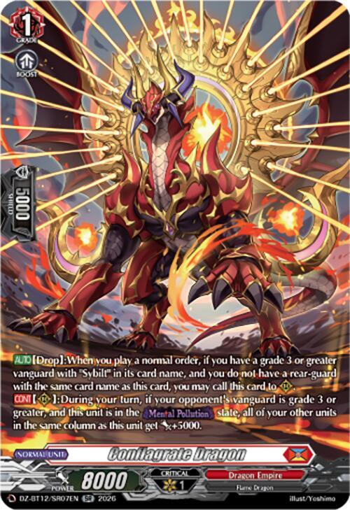 ボルバルナインドラゴン Conflagrate Dragon (SR) - DZ-BT12: Chasm of Lost Souls - Cardfight