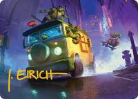 Turtle Van Art Card (Gold-Stamped Signature)