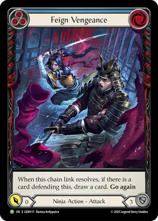 Feign Vengeance (Blue) - GEM Pack 4 - Flesh and Blood TCG