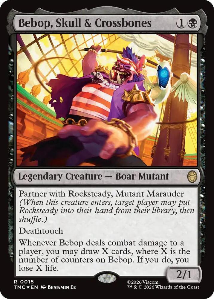 Bebop, Skull & Crossbones (Surge Foil) - Commander: Teenage Mutant
