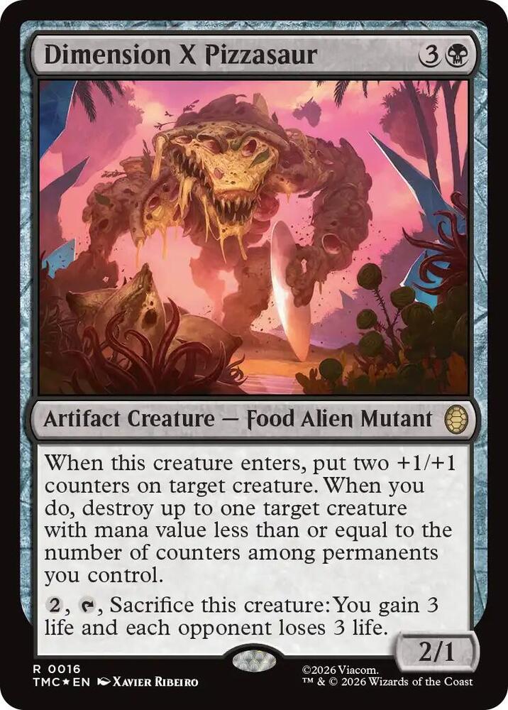 Dimension X Pizzasaur (Surge Foil) - Commander: Teenage Mutant