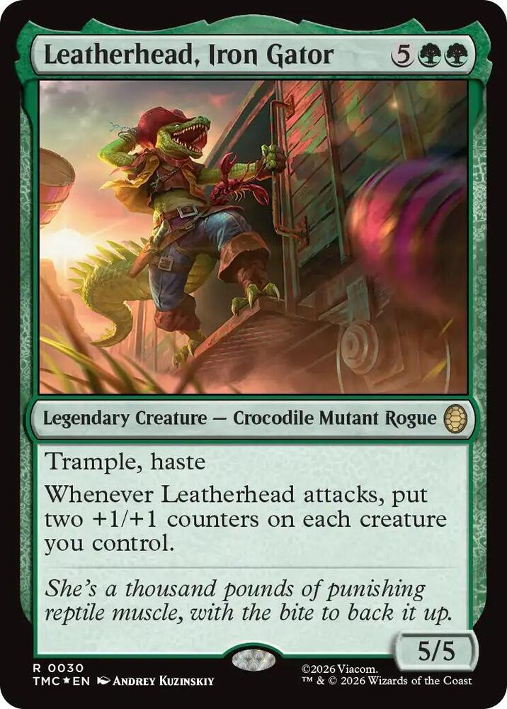 acgカード　　legend of  PTR⭐︎245 Leatherhead, Iron Gator (Surge Foil) - Commander: Teenage Mutant