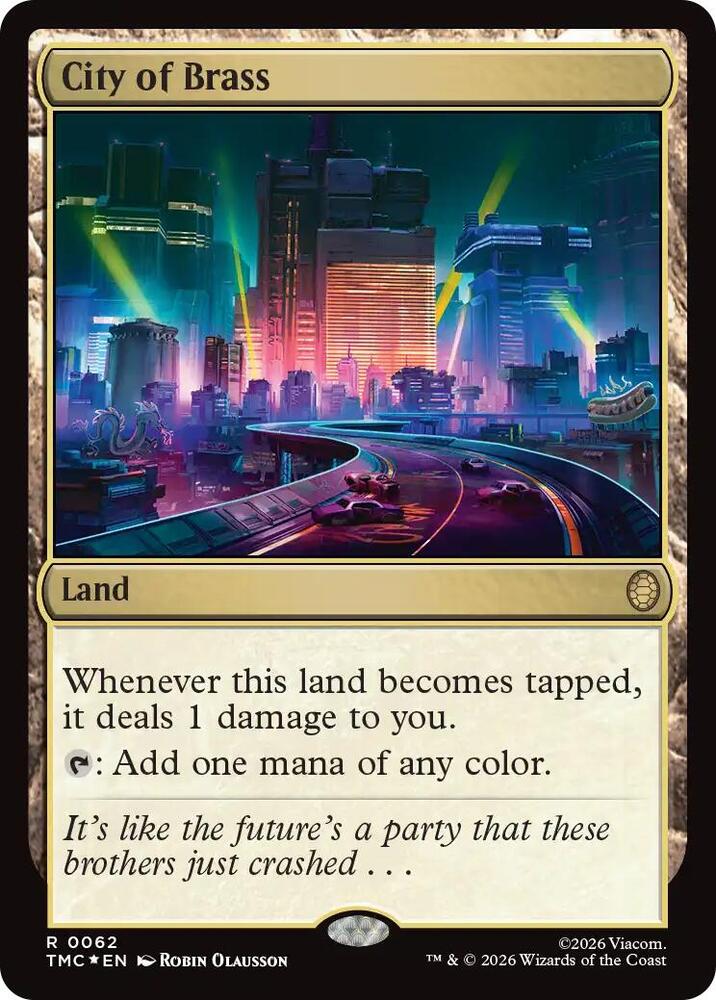 MTG MB2 真鍮の都/City of Brass Foil City of Brass (Surge Foil) - Commander: Teenage Mutant Ninja