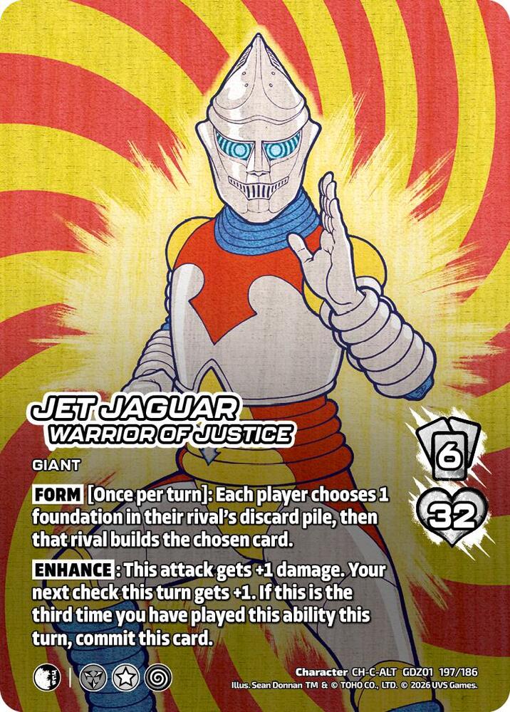 ヒガン キラ界 宇宙樹 Jet Jaguar, Warrior of Justice (Alternate Art) - Godzilla: Reign