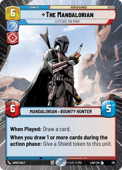 The Mandalorian - Let's See The Puck (Hyperspace) A Lawless Time Legendary Star Wars Unlimited card — value and price