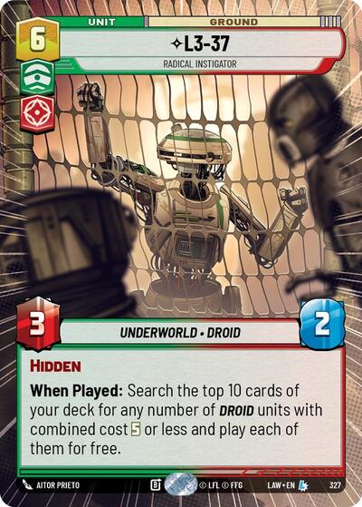 L3-37 - Radical Instigator (Hyperspace) card