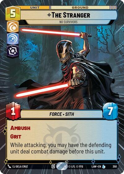 The Stranger - No Survivors (Hyperspace) A Lawless Time Legendary Star Wars Unlimited card — value and price