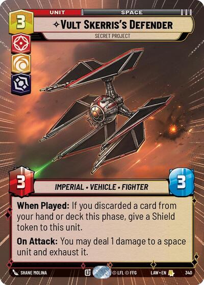 Vult Skerris's Defender - Secret Project (Hyperspace) card