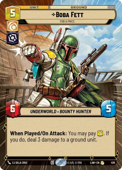 Boba Fett - For a Price (Hyperspace) card