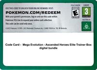 Code Card - Ascended Heroes Elite Trainer Box digital bundle from ME: Ascended Heroes Pokemon card image