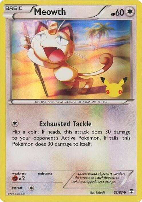 Meowth - 53/83 (20th Anniversary) 053/083 from Miscellaneous Cards & Products