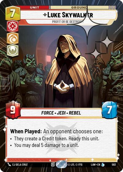 Luke Skywalker - Profit or Be Destroyed (Hyperspace Foil) card