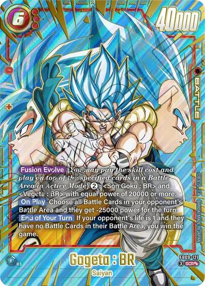 Gogeta : BR - FB09-121 (Super Alternate Art) Dual Evolution Secret Rare Dragon Ball card — value and price