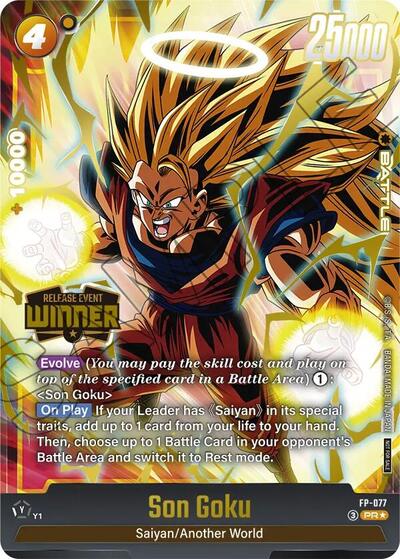 Son Goku - FP-077 (Release Event Winner) Fusion World Promotion Cards and Packs Promo Dragon Ball card — value and price