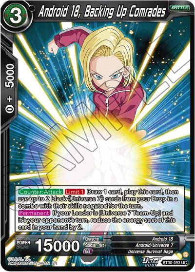 Android 18, Backing Up Comrades