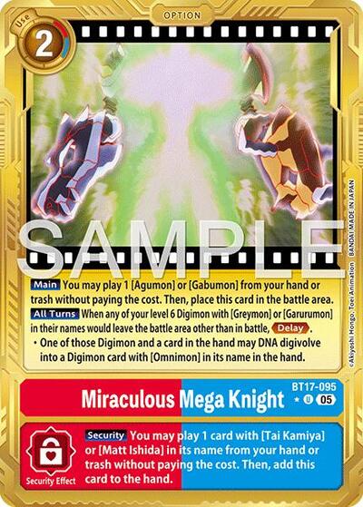 Miraculous Mega Knight (Gold Border) Advanced Booster Digimon Generation card price