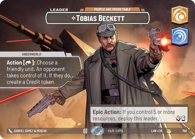 Tobias Beckett - People are Predictable (Showcase) A Lawless Time Rare Star Wars Unlimited card — value and price
