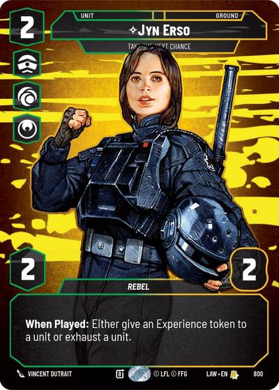 Jyn Erso - Take the Next Chance (Prestige) A Lawless Time Rare Star Wars Unlimited card — value and price