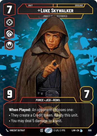 Luke Skywalker - Profit or Be Destroyed (Prestige) card