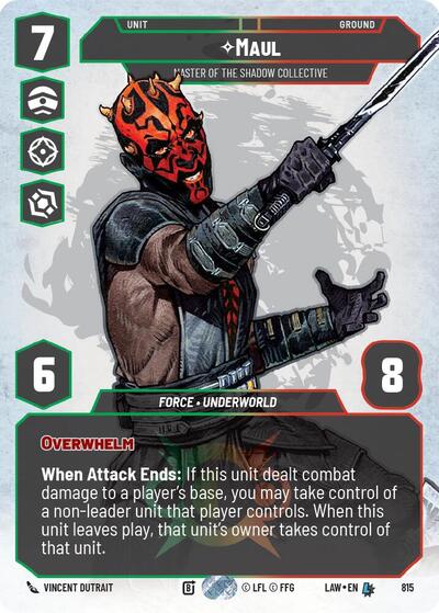 Maul - Master of the Shadow Collective (Prestige) A Lawless Time Legendary Star Wars Unlimited card — value and price