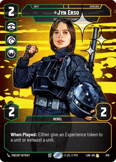 Jyn Erso - Take the Next Chance (Prestige Foil) A Lawless Time Rare Star Wars Unlimited card — value and price
