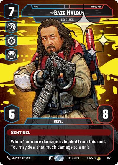 Baze Malbus - Good Luck (Prestige Foil) A Lawless Time Rare Star Wars Unlimited card — value and price