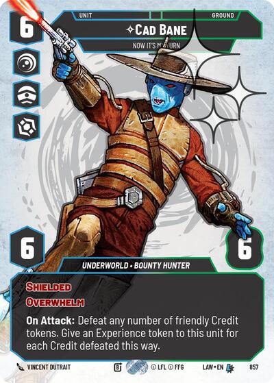 Cade Bane - Now It's My Turn (Prestige Foil) A Lawless Time Legendary Star Wars Unlimited card — value and price