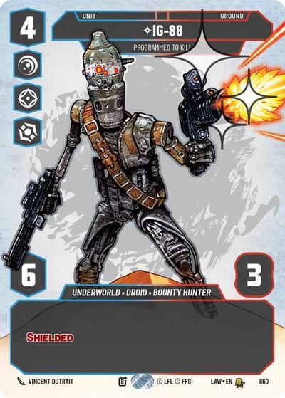 IG-88 - Programmed to Kill (Prestige Foil) A Lawless Time Rare Star Wars Unlimited card — value and price