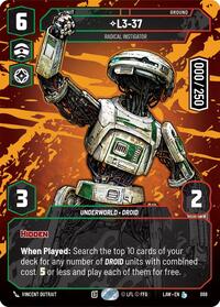 L3-37 - Radical Instigator (Serialized) - A Lawless Time - Star Wars Unlimited card