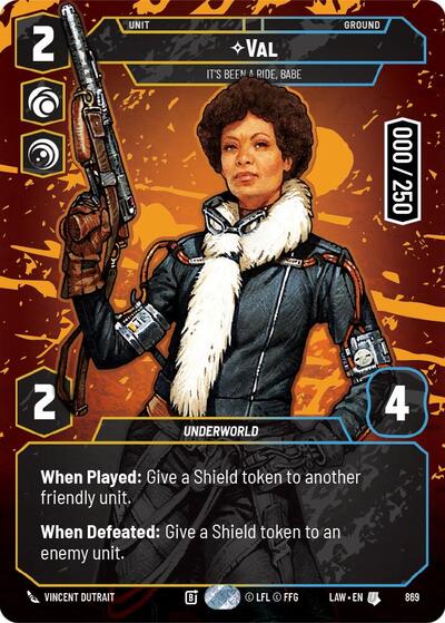 Val - It's Been a Ride, Babe (Serialized) A Lawless Time Uncommon Star Wars Unlimited card — value and price
