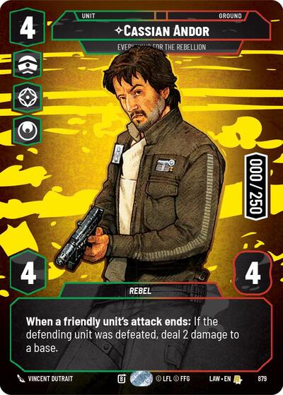 Cassian Andor - Everything for the Rebellion (Serialized) A Lawless Time Rare Star Wars Unlimited card — value and price