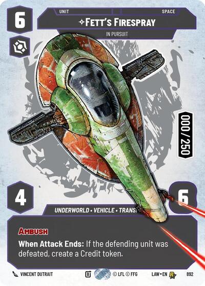 Fett's Firespray - In Pursuit (Serialized) card