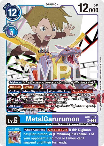 Trading Card Game Advanced Booster Digimon Generation Super Rare MetalGarurumon AD1-014 Trading Card Game Advanced Booster Digimon Generation Super Rare MetalGarurumon AD1-014