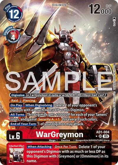 WarGreymon - AD1-004 (Alternate Art) Advanced Booster Digimon Generation card price