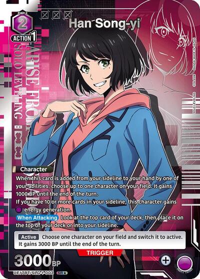 Han Song-yi (003) (SR*) UE17BT: SOLO LEVELING Super Rare 1-Star Union Arena card — value and price