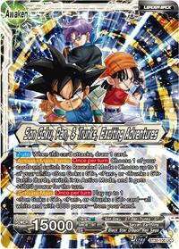 Son Goku, Pan, & Trunks // Son Goku, Pan, & Trunks, Exciting Adventures card art