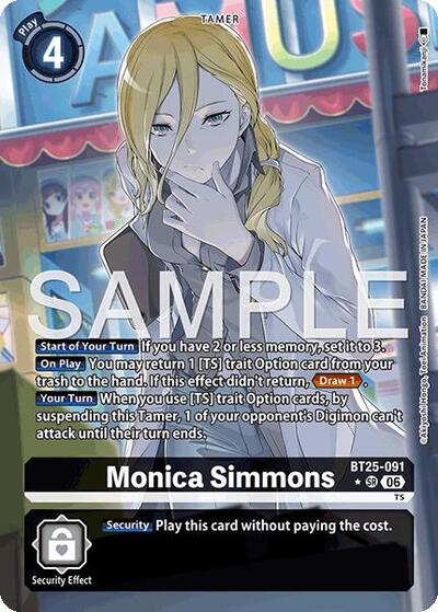 Monica Simmons (Alternate Art) Dual Revolution Super Rare Digimon card — value and price