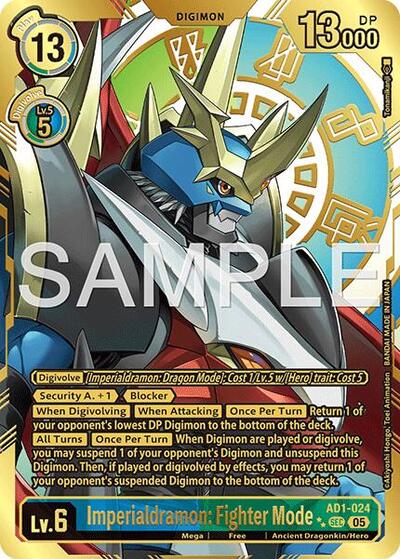 Imperialdramon: Fighter Mode - AD1-024 (Rare Pull) Advanced Booster Digimon Generation Secret Rare Digimon card — value and price