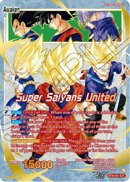 ドラゴンボール超 英語版 BT30 SLR 孫悟空 パン トランクス 106 Son Goku, Vegeta, & Trunks // Super Saiyans United (SLR) - Three