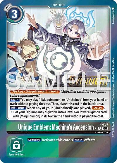 Unique Emblem: Machina's Ascension (Store Tournament 2026 Vol. 2 Winner Pack) Digimon Promotion Cards card price