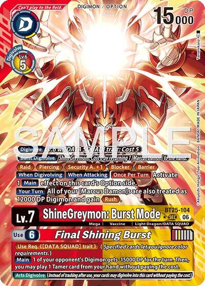 ShineGreymon: Burst Mode // Final Shining Burst (Alternate Art) Dual Revolution card price