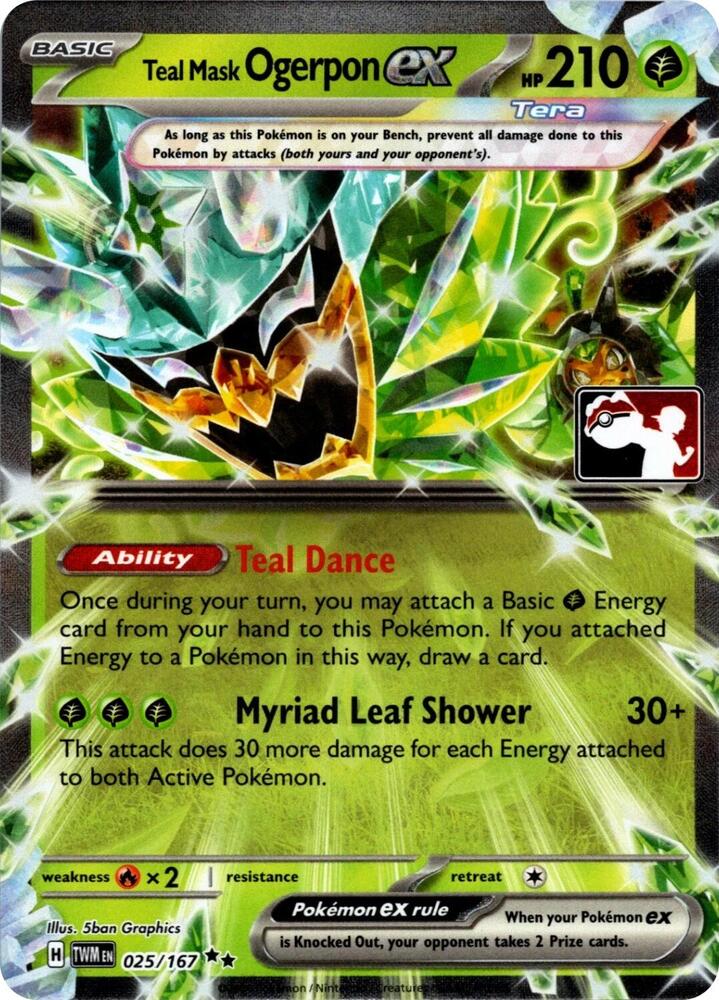 Teal Mask Ogerpon ex - 025/167 (Prize Pack Series 7) 025/167