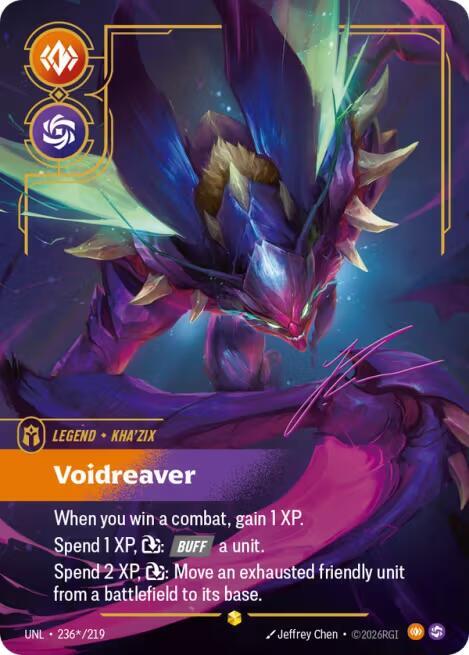 wisdomページ Kha'Zix - Voidreaver (Signature) - Unleashed - Riftbound: League