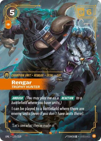 Rengar - Trophy Hunter - Unleashed - Riftbound: League of Legends ...