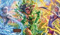 Flesh and Blood Playmat - Elemental Sheath's panorama (Frosthaven, Leaven, Storm · Flesh and Blood Playmats