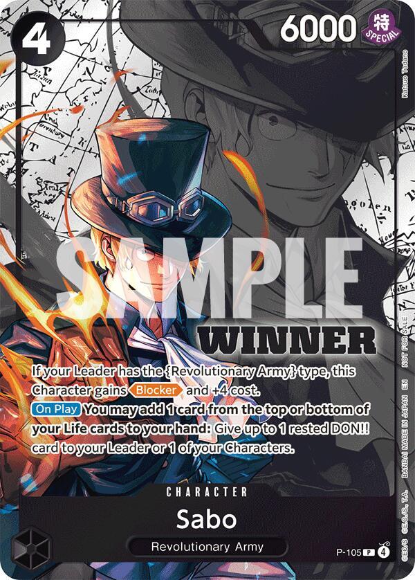 ONE PIECE CARD GAME サボ 6000パワー Sabo (Winner Pack 2026 Vol. 2) - One Piece Promotion Cards - One