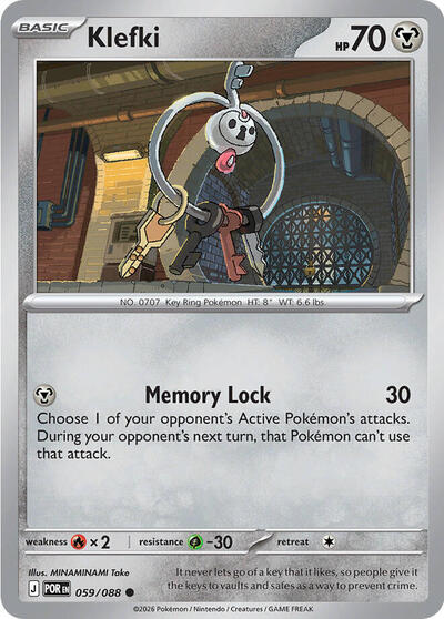 Klefki #059 Perfect Order Pokemon TCG Card